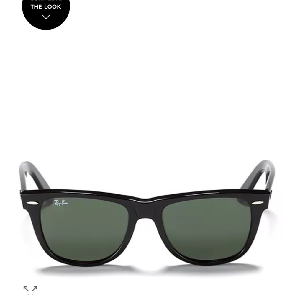 Ray-Ban Black Sunglasses with Green Lenses 50mm